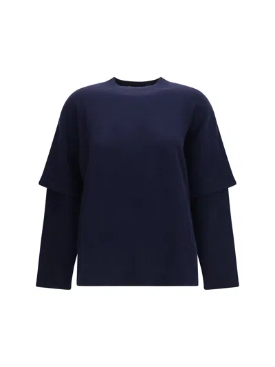 Darkpark Troy Double-sleeve Cashmere Sweater In Blue