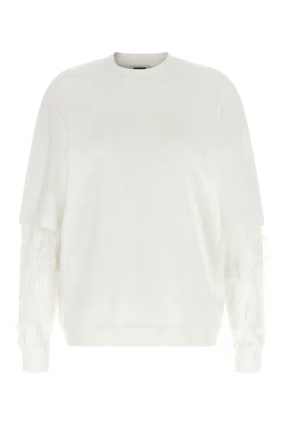 Darkpark 'troy' Feather Sweatshirt In White