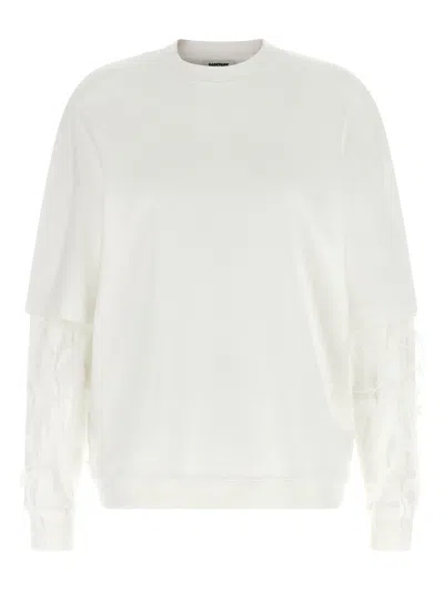Darkpark 'troy' Feather Sweatshirt In White