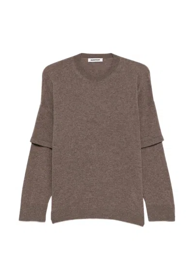 Darkpark Troy Layered-sleeve Sweater In Brown