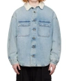 Darkpark Light Blue Denim Warren Over Shirt Jacket In Brown