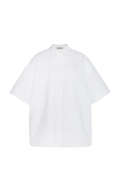 Darkpark Vale Oversized Cotton Shirt In White