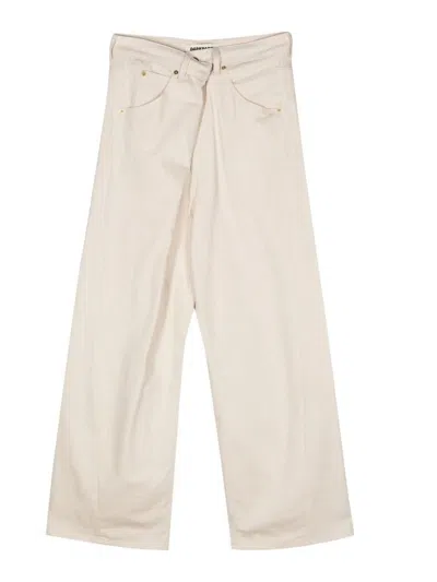 Darkpark Ines Folded Wide-leg Jeans In Cream