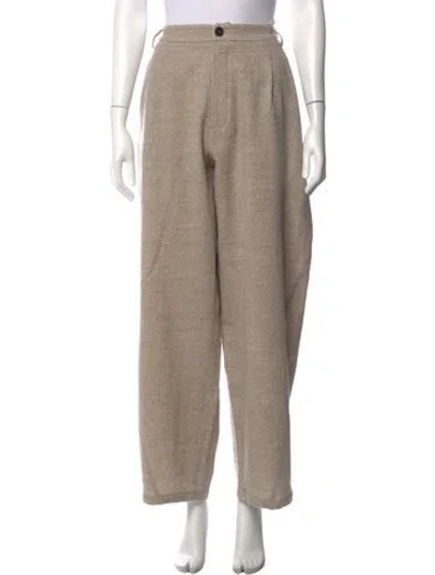 Pre-owned Darkpark Virgin Wool Wide Leg Pants W/ Tags In Neutrals