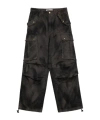 Darkpark Washed Cargo Jeans Drawstring Hem In Black