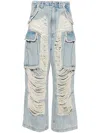 Darkpark Vivi Distressed Wide-leg Jeans In Blue