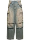 DARKPARK 'VIVI' LIGHT BLUE CARGO JEANS WITH BLEACHED EFFECT AND PAINT STAINS IN COTTON DENIM WOMAN