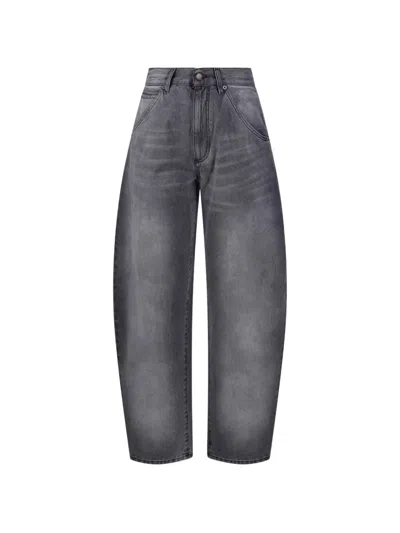 Darkpark Washed-effect Curved-leg Jeans In Gray