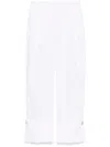 Darkpark White Cotton-blend Trousers In White