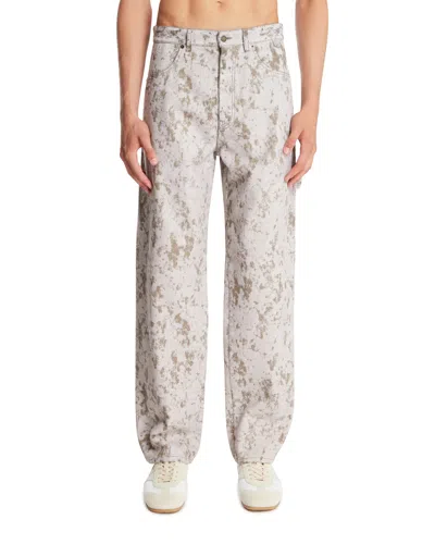 Darkpark White Cotton Denim Carpenter Jeans In Gray