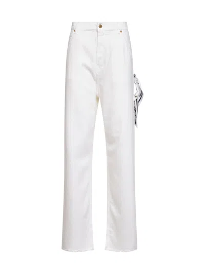 Darkpark White Denim Lisa Carpenter Jeans With Scarf