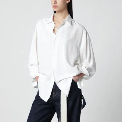 Darkpark Jersey Shirt Long Sleeves Collared Buttoned Cuffs In White