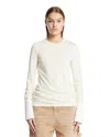 Darkpark Nora Jumper With Buttoned Shirt Cuffs In White Bianco   #ffffff