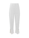 Darkpark White Relaxed Flat Front Pants In White
