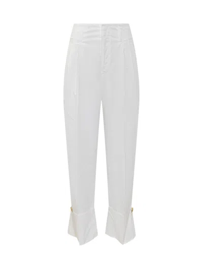 Darkpark White Relaxed Flat Front Pants