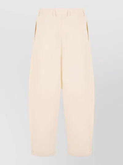 Darkpark Wide Leg Cotton Blend Wrap Shorts In White