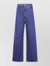 Darkpark Wide Leg Denim Trousers With Belt Loops In Blue