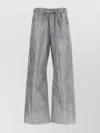 Darkpark Wide Leg Drawstring Waist Jeans With Pockets In Gray