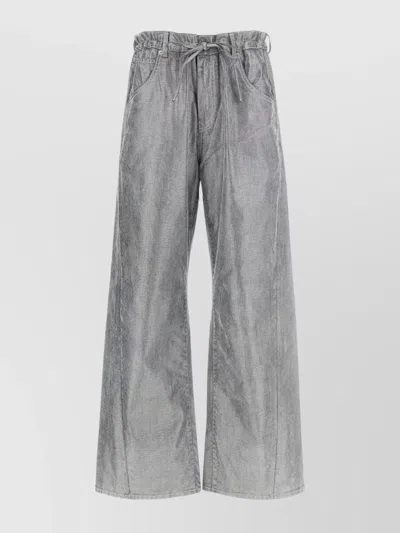 DARKPARK WIDE LEG DRAWSTRING WAIST JEANS WITH POCKETS