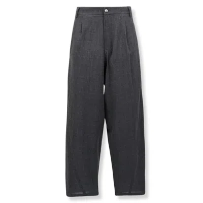 Darkpark Wide-leg Japanese Wool Pants With Relaxed Silhouette In Gray