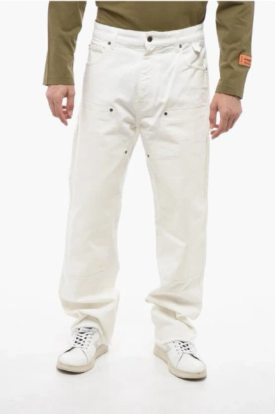 Darkpark Wide Leg John Denims With Back Application+ In White