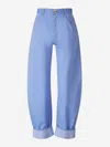 Darkpark Folded-edge Tapered Trousers In Blue