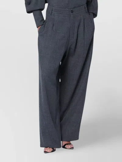 Darkpark Wide Leg Trousers Featuring Button Detailing In Blue