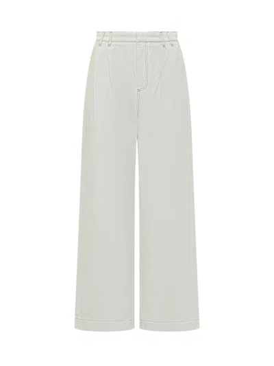Darkpark Wide-leg Tencel Trousers In White