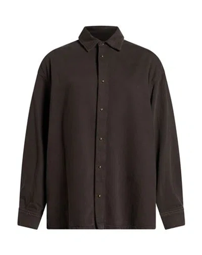 Darkpark Woman Denim Shirt Dark Brown Size Xs Cotton, Lyocell