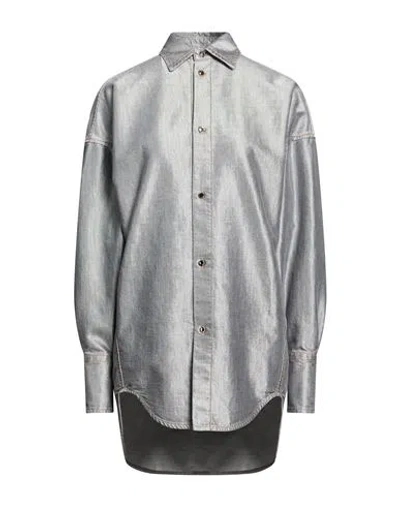Darkpark Woman Denim Shirt Grey Size Xs Cotton, Polyester In Gray