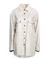 Darkpark Woman Denim Shirt White Size M Cotton In White