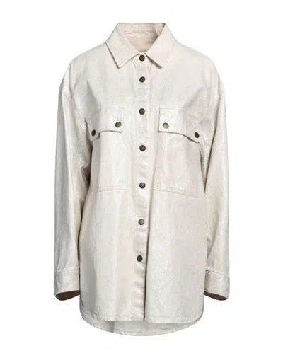 Darkpark Woman Denim Shirt White Size M Cotton In Neutral