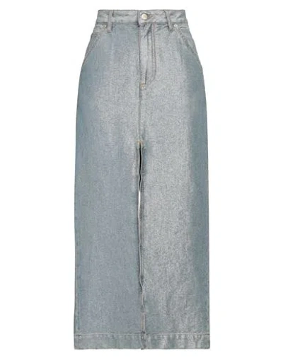 DARKPARK DARKPARK WOMAN DENIM SKIRT BLUE SIZE 28 COTTON, VISCOSE, POLYESTER