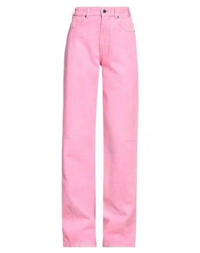Darkpark Woman Denim Pants Fuchsia Size 27 Cotton In Pink