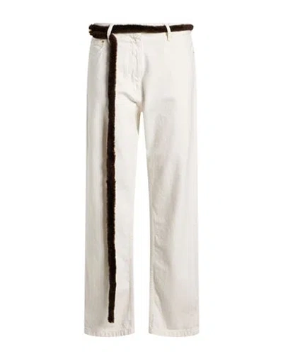 Darkpark Woman Jeans White Size 26 Cotton In Neutral