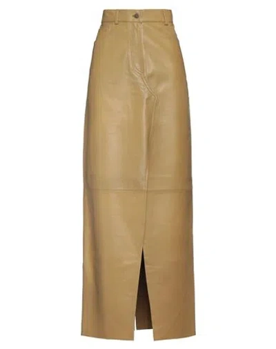 Darkpark Woman Maxi Skirt Military Green Size 28 Leather