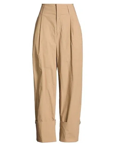 Darkpark Woman Pants Camel Size 6 Cotton In Neutral