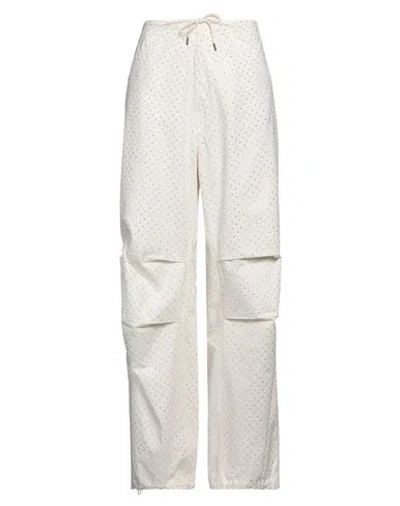 Darkpark Woman Pants Ivory Size 4 Cotton In White