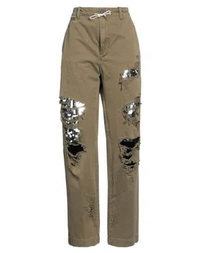 Darkpark Woman Pants Military Green Size 4 Cotton, Polyester
