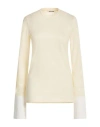 Darkpark Nora Jumper With Buttoned Shirt Cuffs In White