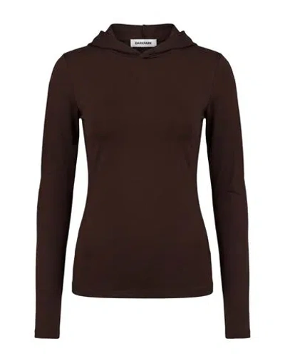 Darkpark Woman T-shirt Dark Brown Size M Polyester, Elastane