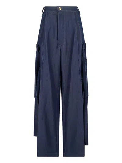 Darkpark Women's Wide-leg Cargo Trousers In Blue