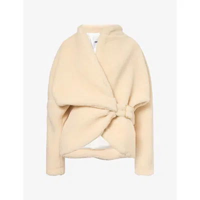 Darkpark Womens Cindy Countour Faux-shearling Jacket Winter White In Nude