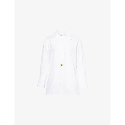 Darkpark Womens  Jodie Relaxed-fit Cotton-poplin Shirt In White