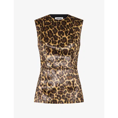 Darkpark Leopard-print Sleeveless Top In Multi
