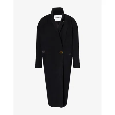 Darkpark Womens Magda Sartorial Longline Cashmere And Wool Coat Black