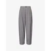 Darkpark Womens Light Grey Phebe Chain-adorned Wide-leg Wool-blend Trousers In Gray