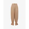 Darkpark Womens Beige Phebe Cuffed Wide-leg Wool-blend Trousers In Brown