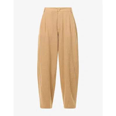 Darkpark Womens Phebe Wide-leg Cashmere Wool Trousers Camel