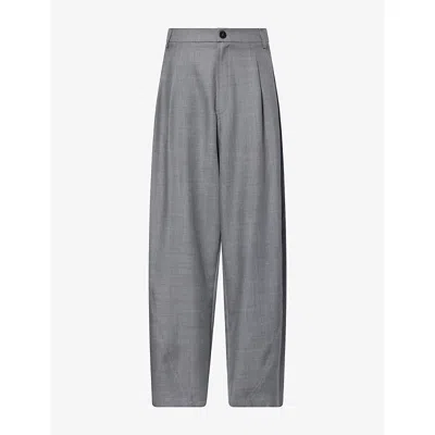 Darkpark Womens Phebe Wide-leg Cotton Trousers Grey In Gray